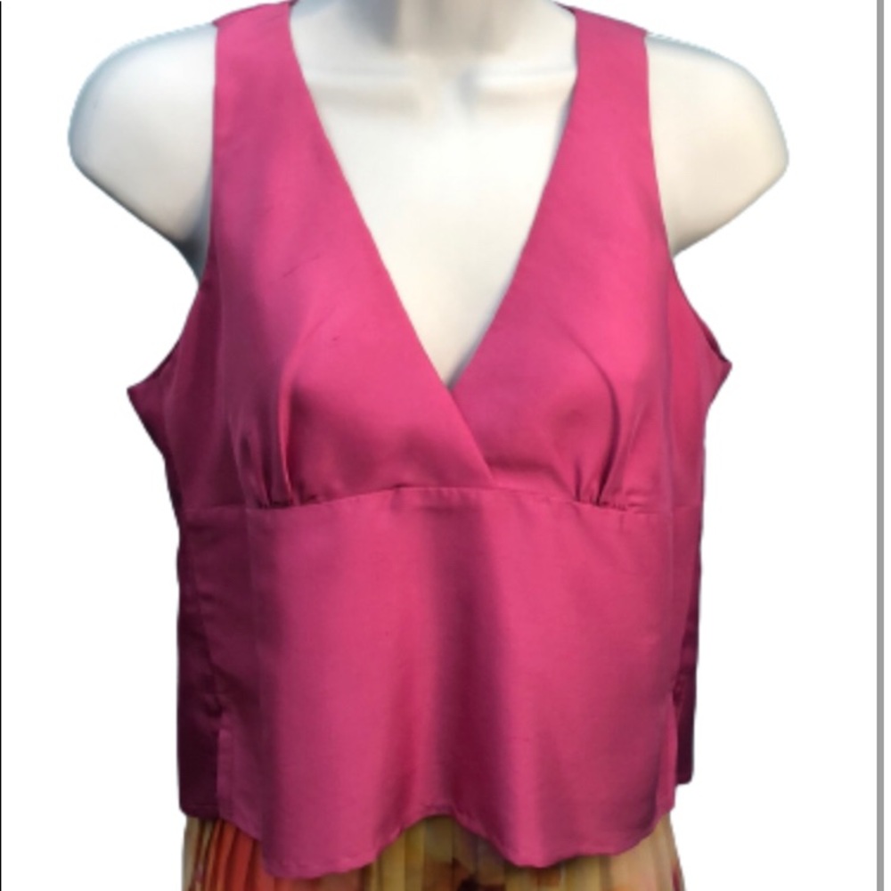 CJ LAING 💯% SILK PINK SHELL • NY & SOUTHAMPTON • sz 2